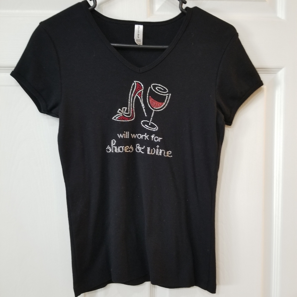 Black short sleeved top